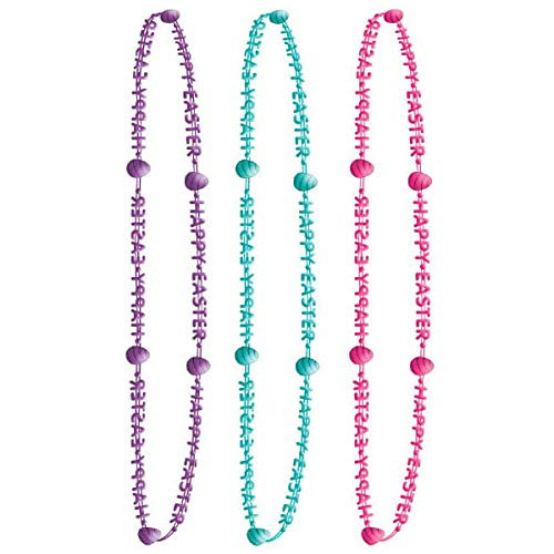 Egg-Stra Special"Happy Easter" Necklaces | Assorted Colors | Party Favor | 24 Pk.