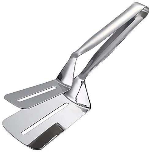 JinKen 10 Inch Premium One-Piece Stainless Steel Multipurpose Gripper Bread Clip/Steak Clamps/Fried Steak Clamp/Barbecue Tongs/Beefsteak Turner Flipper