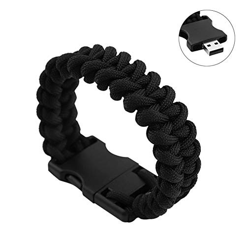 FIRSTMEMORY 32GB USB 2.0 Flash Drive Wristband Thumb Drive USB Flash Disk Pen Drive Jump Drive Memory Stick Data Storage U Disk Gift (32 GB, Black)