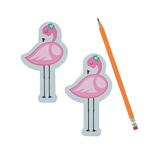 Fun Express Flamingo Sticky Notes | 12 Count | Great for Summer Luau Hawaiian Birthdays, Themed Party Favors, School Supplies