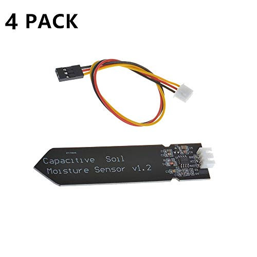 Ewook 4PCS High Sensitivity Corrosion Resistant Capacitive Soil Moisture Sensor Kit for Indoor/Outdoors Plant Care Soil Tester Automatic Watering System, for Arduino Raspberry pi