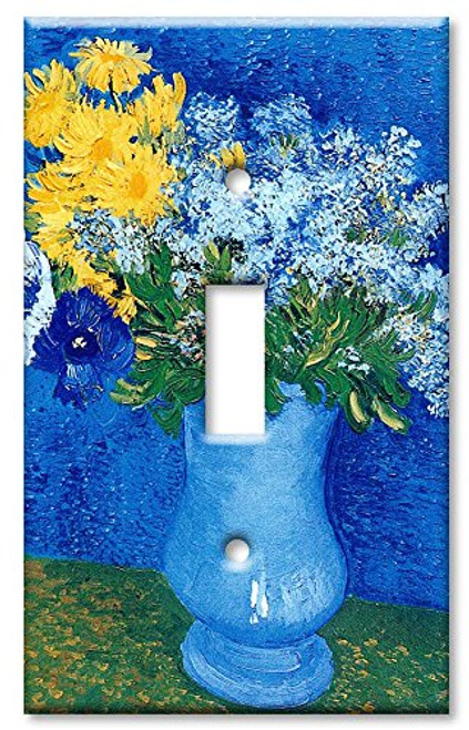 Art Plates - Single Gang Toggle OVERSIZE Switch Plate/OVER SIZE Wall Plate - Van Gogh: Lilacs, Daisies