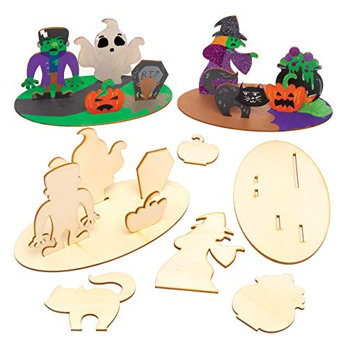 Baker Ross Halloween Wooden 3D Scene Kits (Pack of 4) - Spooky Arts and Crafts for Halloween Baker Ross Halloween Wooden 3D Scene Kits (Pack of 4) - Spooky Arts and Crafts for Halloween