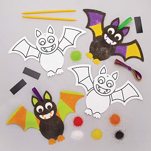Baker Ross Halloween Bat Decorations Sand Art Sets (Pack of 6) - Spooky Arts and Crafts for Children Baker Ross Halloween Bat Decorations Sand Art Sets (Pack of 6) - Spooky Arts and Crafts for Children