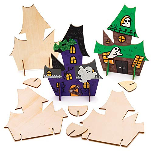 Baker Ross Wooden Haunted Houses (Pack of 6) - Spooky Arts and Crafts for Halloween Baker Ross Wooden Haunted Houses (Pack of 6) - Spooky Arts and Crafts for Halloween