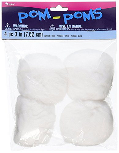 Pom Poms 3 4/Pkg-White (2-Pack)