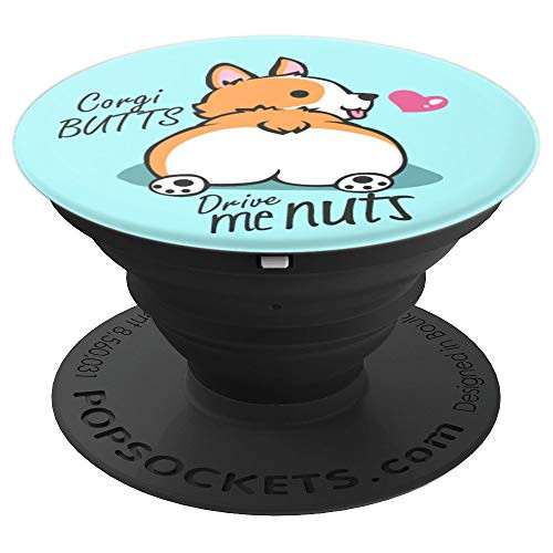 Corgi Pop-Socket Dog Butt Aqua Cute Funny Gift - PopSockets Grip and Stand for Phones and Tablets