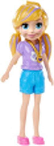 Mattel Polly Pocket Polly Doll - Purple Shirt, Blue Shorts, Pink Shoes, Heart Necklace
