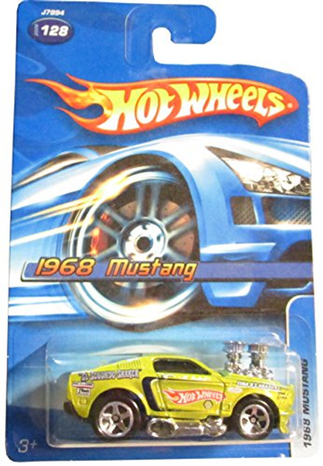 Hot Wheels Mattel 2006 1:64 Scale Green 1968 Mustang Die Cast Car #128 Hot Wheels Mattel 2006 1:64 Scale Green 1968 Mustang Die Cast Car #128