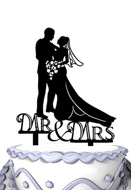 Meijiafei Embracing Bride and Groom Mr & Mrs Wedding Day Cake Topper Silhouette Meijiafei Embracing Bride and Groom Mr & Mrs Wedding Day Cake Topper Silhouette