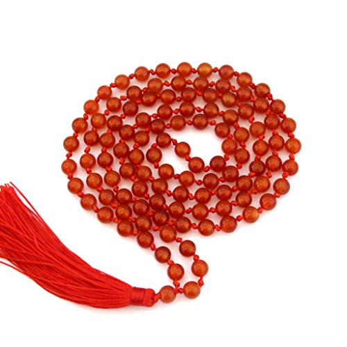 OVALBUY Hand Knotted Red Agate 6mm 108 Beads Buddhist Buddhism Prayer Mala for Meditation OVALBUY Hand Knotted Red Agate 6mm 108 Beads Buddhist Buddhism Prayer Mala for Meditation