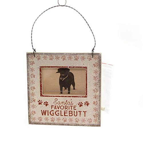 Primitives by Kathy Mini Hanging Ornament Frame Santa's Favorite Wigglebutt 4.5" Square
