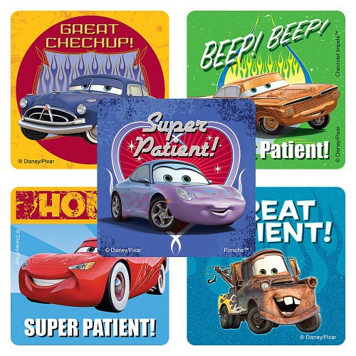 SmileMakers Disney Cars Patient Stickers - 100 Per Pack
