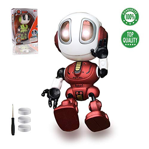 TTOUADY Robot Toys for Kids, Talking Robots Educational Toy for 3 4 5 6+ Year Old Boys Girls, LED Eyes, Interactive Voice and Touch Sensitive Flexible Robots Gift (Red)