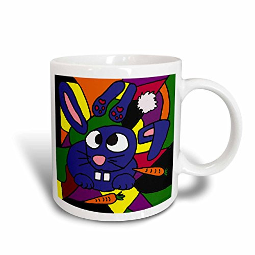 3dRose 196102_1 Awesome Prowling Lion Art Ceramic Mug 11 oz Blue