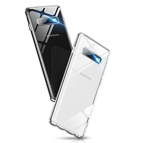 Aunote S10 Plus Case Clear, Ultra Hybrid Galaxy S10 Plus Glass Case, Crystal Transparent PC Back Drop Protective Cover for Galaxy S10 Plus (6.4"), Slim Fit Case Soft TPU Cover for Galaxy S10 Plus