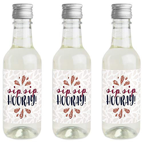 But First, Wine - Mini Wine and Champagne Bottle Label Stickers - Wine Tasting Party Favor Gift for Women and Men - Set of 16