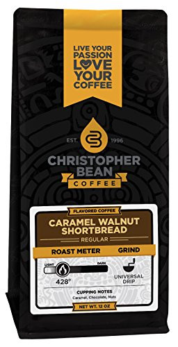 Caramel Walnut Shortbread, Flavored Decaffeinated Ground Coffee, 12-Ounce Bag