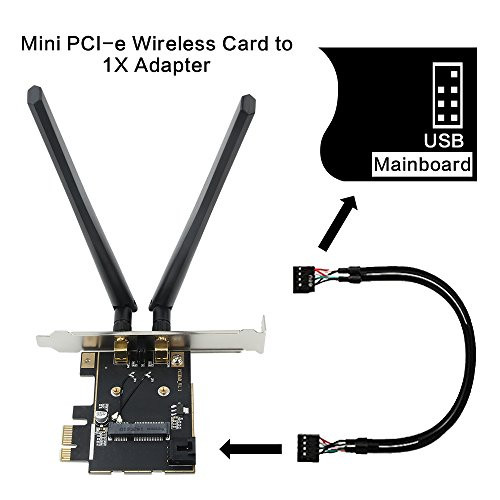 Mini PCI Express pcie Wireless Card to PCI Express pcie 1X Adapter ?No WiFi Card? for Desktop WiFi Card for Intel 7260 3160 Mini pcie act Mini PCI Express pcie Wireless Card to PCI Express pcie 1X Adapter ?No WiFi Card? for Desktop WiFi Card for Intel 7260 3160 Mini pcie act