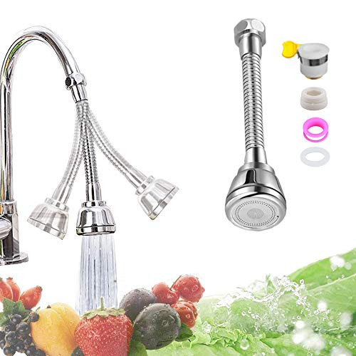 Faucet Aerator Faucet Sprayer Attachment, 360° Faucet Aerator, Swivel Aerator Kitchen Sink Nozzle Tap Aerator Rotary for Kitchen, Bathroom Faucet (143mm)