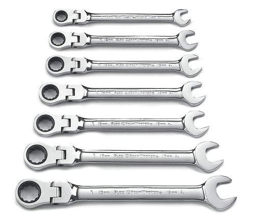 GearWrench 9900 7 Piece Flex-Head Combination Ratcheting Wrench Set Metric