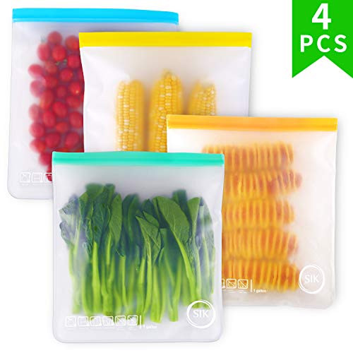 Reusable Gallon Freezer Bags, 4 Packs 1 Gallon Storage Bags, BPA FREE Gallon Ziplock Bags LEAKPROOF for Marinate Meats, Fruit, Cereal, Sandwich, Snack, Travel Items, Meal Prep, Home Organization Reusable Gallon Freezer Bags, 4 Packs 1 Gallon Storage Bags, BPA FREE Gallon Ziplock Bags LEAKPROOF for Marinate Meats, Fruit, Cereal, Sandwich, Snack, Travel Items, Meal Prep, Home Organization