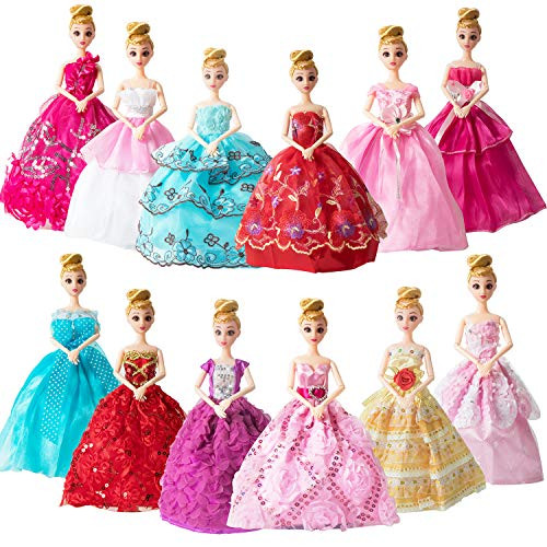SOTOGO 12 Pieces Doll Clothes Dresses for Barbie Girl Dolls Fashion Handmade 11.5 Inch Girls Doll Clothes Wedding Party Dresses Gowns Outfit for Little Girls Party Supply SOTOGO 12 Pieces Doll Clothes Dresses for Barbie Girl Dolls Fashion Handmade 11.5 Inch Girls Doll Clothes Wedding Party Dresses Gowns Outfit for Little Girls Party Supply