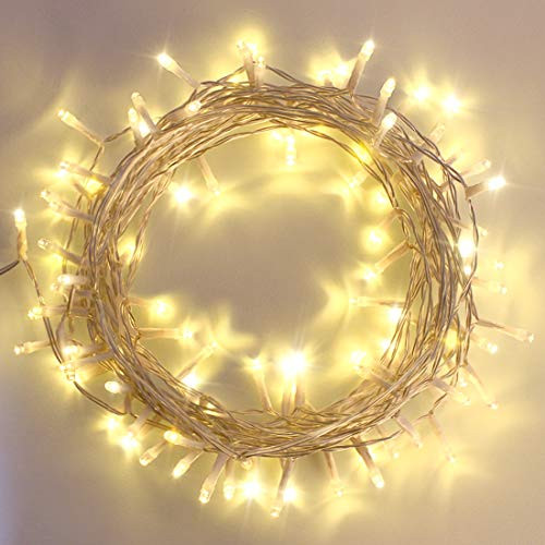 STARKER 100 LED 36ft/11m Battery Operated String Lights 8 Modes Outdoor Clear Fairy Lights with Timer for Outdoor Christmas Wedding Party(IP65 Waterproof, Warm White)