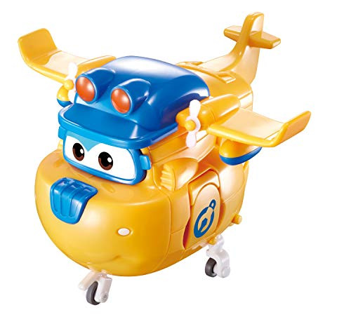 Super Wings - Transforming Construction Donnie Toy Figure, 5" Scale, Yellow