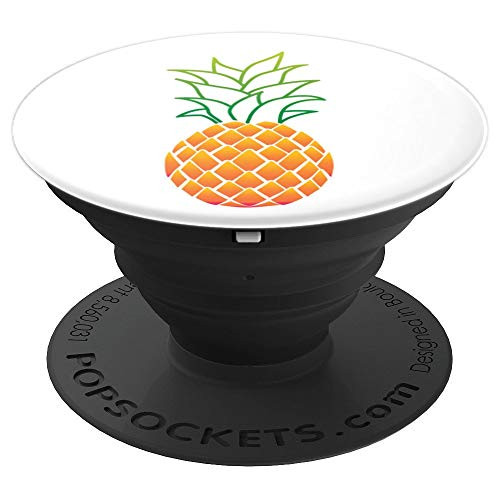 Sunset Pineapple Yellow Orange Pink on White Background PopSockets Grip and Stand for Phones and Tablets