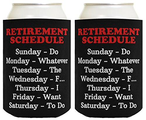 Retirement Gifts for Women Retirement Schedule Retirement Gifts for Teachers Teacher Retirement Gifts 2 Pack Can Coolie Drink Coolers Coolies Black