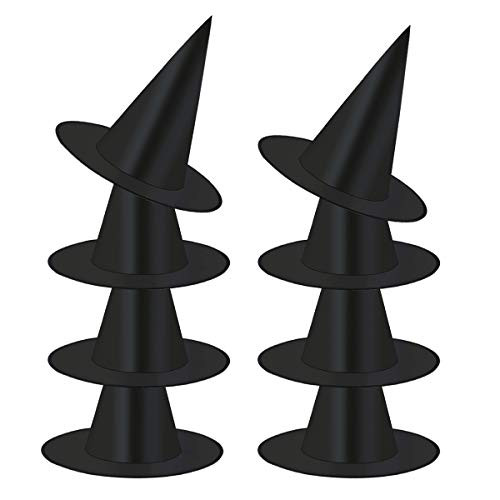 Halloween Black Witch Hats Witch Costume Accessories for Halloween Party Decoration and Carnivals Hats Black, 8 Packs