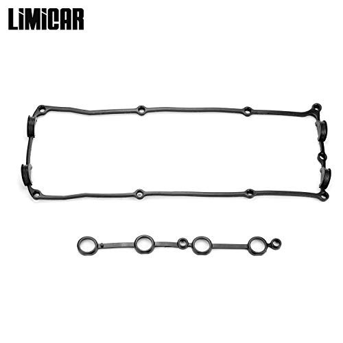 LIMICAR Engine Valve Cover Gasket Set with Spark Plug Tube Seal VC350 Compatible with 95-99 Nissan 240SX 98-04 Nissan Frontier 00-04 Nissan Xterra 2.4L