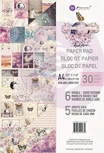 Prima Marketing 994679 Double-Sided Paper Pad A4 30/Pkg-Moon Child, 6 Designs/5