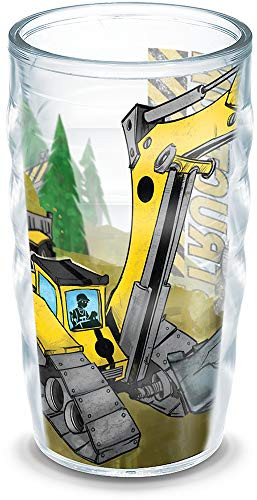 Tervis 1192878 Construction Trucks Insulated Tumbler with Wrap, 10oz Wavy, Clear