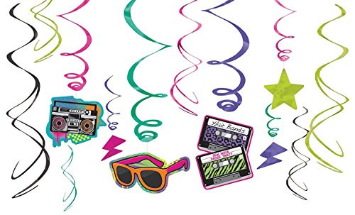 Awesome 80's Party Swirl Decorating Kit, Foil, Pack of 24