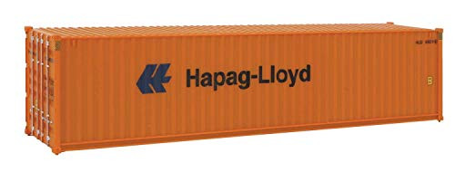 Walthers SceneMaster HO Scale Model of  Hapag Lloyd (Orange, Blue) 40' Hi Cube Corrugated Side Container