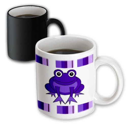3dRose 24658_3 Cute Happy Frog With Stripes Mug 11 oz Multicolor