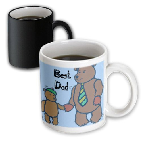 3dRose Best Dad Bears-Fathers Day-Cute Art, Magic Transforming Mug, 11-Ounce