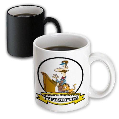 3dRose Funny Worlds Greatest Typesetter Occupation Job Cartoon Magic Transforming Mug, 11-Ounce