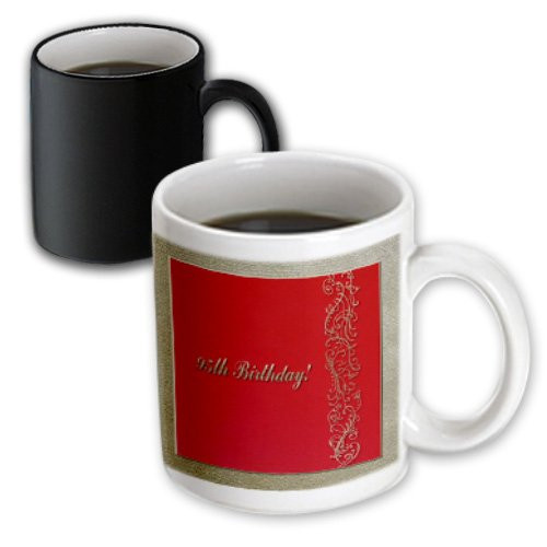 3dRose mug_32972_3 95Th Birthday Red and Gold Design Magic Transforming Mug, 11-Ounce
