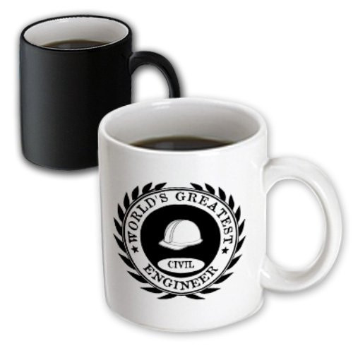 3dRose mug_165010_3 Worlds Greatest Civil Engineer Award Fun Job Pride Work Gifts Black Magic Transforming Mug, 11-Ounce