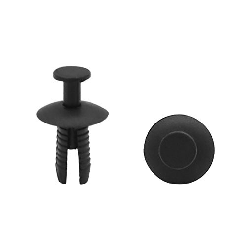 uxcell 100Pcs Black Plastic Rivet Bumper Fender Push Fastener Clips for Universal Car