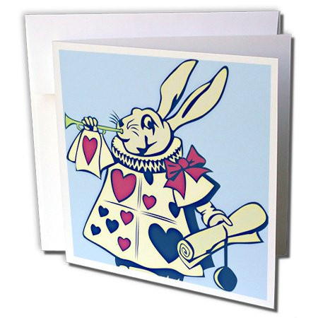 3dRose Magical Rabbit - Fun and Whimsical Art - Alice in Wonderland - Greeting Cards, 6 x 6 inches, set of 12 (gc_55724_2)