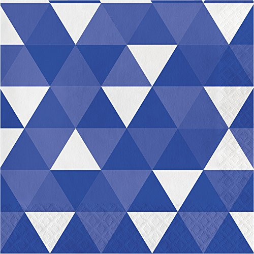 Creative Converting 319976 192 Count Lunch Paper Napkins, Fractal Cobalt