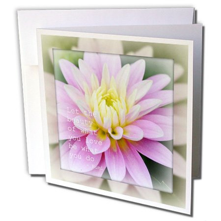 3dRose Framed Dahlia Rumi Flower Inspirational Quotes - Greeting Cards, 6 x 6 inches, set of 12 (gc_32651_2)