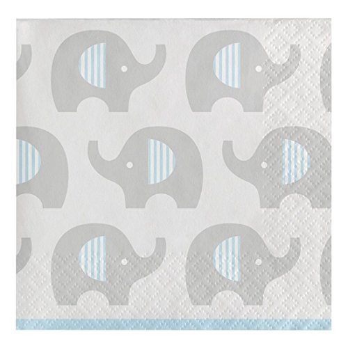Creative Converting 316933 80 Count Paper Beverage Napkins, Little Peanut- Boy