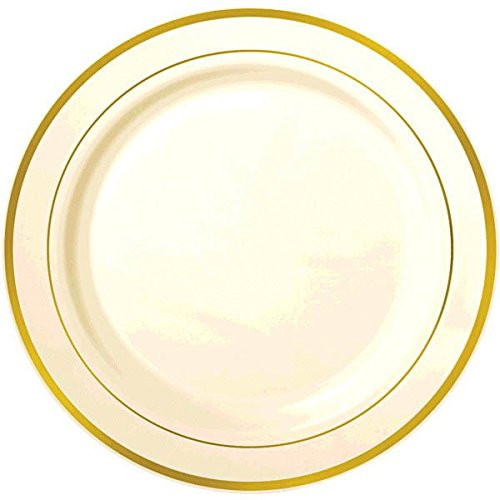 Amscan Elegant Cream Plastic Tray | Party Tableware