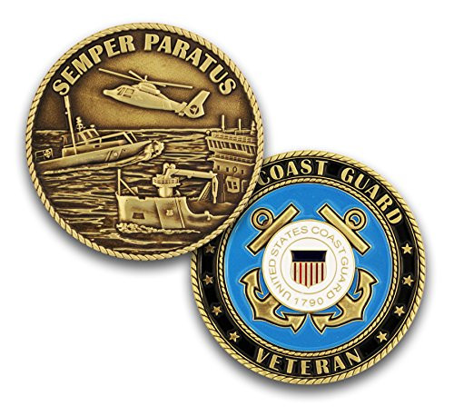 Coins For Anything Inc Coast Guard Veteran Challenge Coin! Design Officially Licensed Under Coast Guard Military Challenge Coin! Designed by Military Veterans!