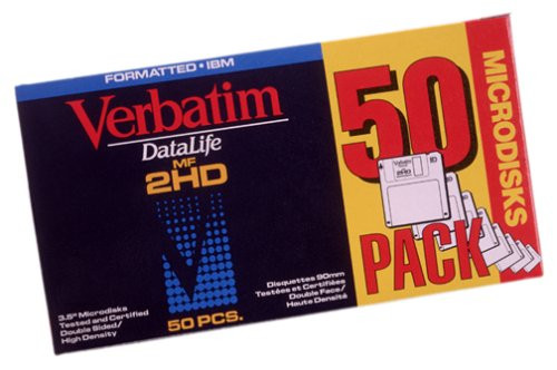 Verbatim 3.5' 1.44MB Preformatted High Density IBM Datalife Disk (Grey) (50-Pack) (Discontinued by Manufacturer)